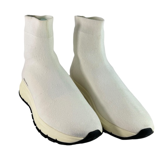 PRADA White Cloth Sock Women's High Top Sneakers Marked as 37 - 7US - Picture 4 of 13